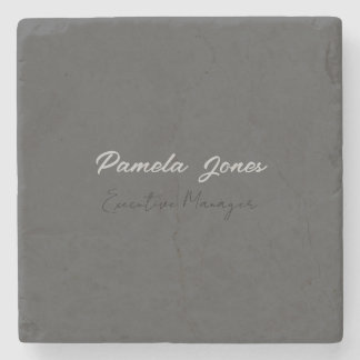 Professional elegant modern minimalist add name stone coaster