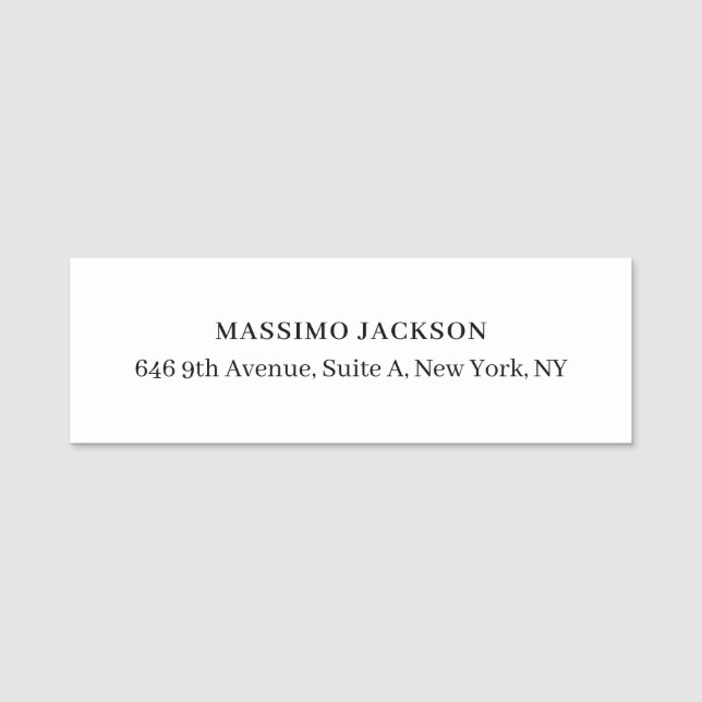 Professional elegant modern minimalist add name tag (Front)