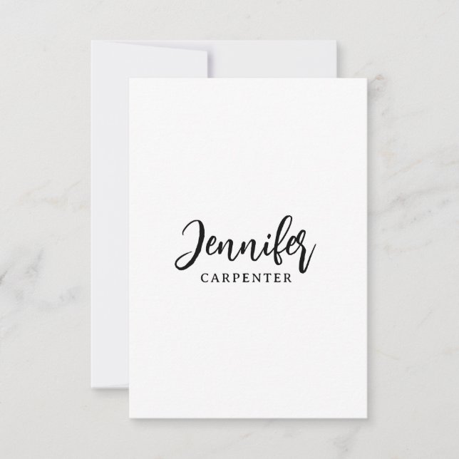 Professional elegant modern minimalist add name thank you card (Front)