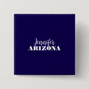 Professional elegant modern minimalist dark blue 15 cm square badge