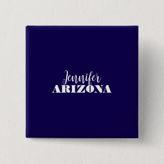 Professional elegant modern minimalist dark blue 15 cm square badge