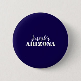Professional elegant modern minimalist dark blue 6 cm round badge