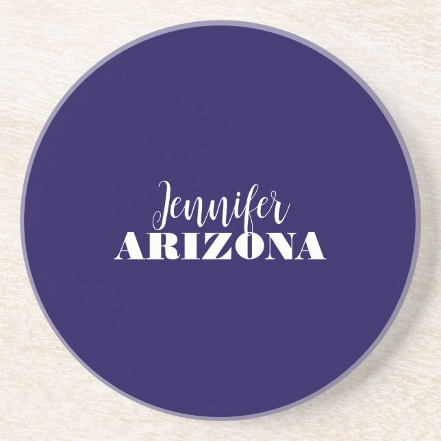 Professional elegant modern minimalist dark blue coaster (Front)