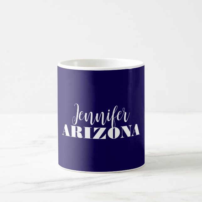 Professional elegant modern minimalist dark blue coffee mug (Center)