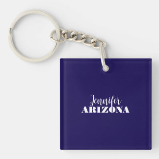 Professional elegant modern minimalist dark blue key ring