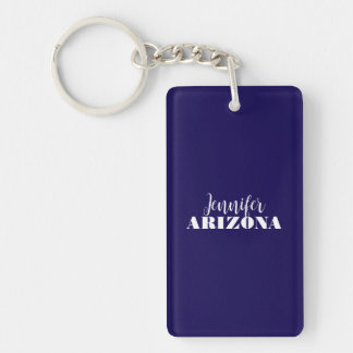 Professional elegant modern minimalist dark blue key ring