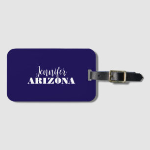Professional elegant modern minimalist dark blue luggage tag