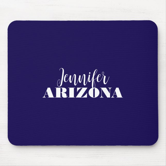 Professional elegant modern minimalist dark blue mouse mat (Front)