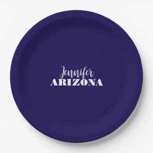 Professional elegant modern minimalist dark blue paper plate