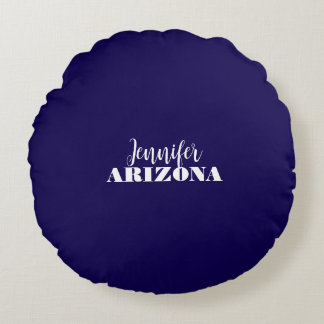 Professional elegant modern minimalist dark blue round cushion