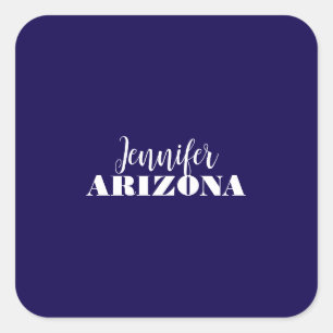 Professional elegant modern minimalist dark blue square sticker