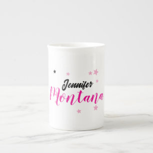 Professional elegant modern minimalist name bone china mug