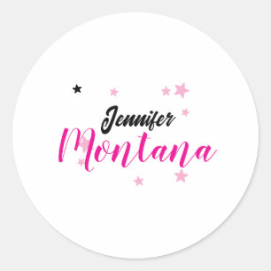 Professional elegant modern minimalist name classic round sticker