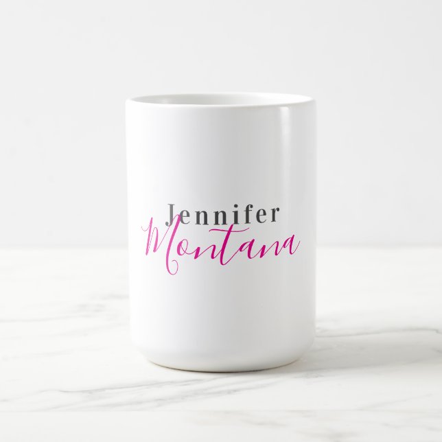 Professional elegant modern minimalist name coffee mug (Center)