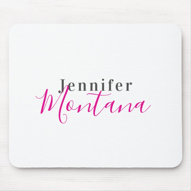 Professional elegant modern minimalist name mouse mat (Front)