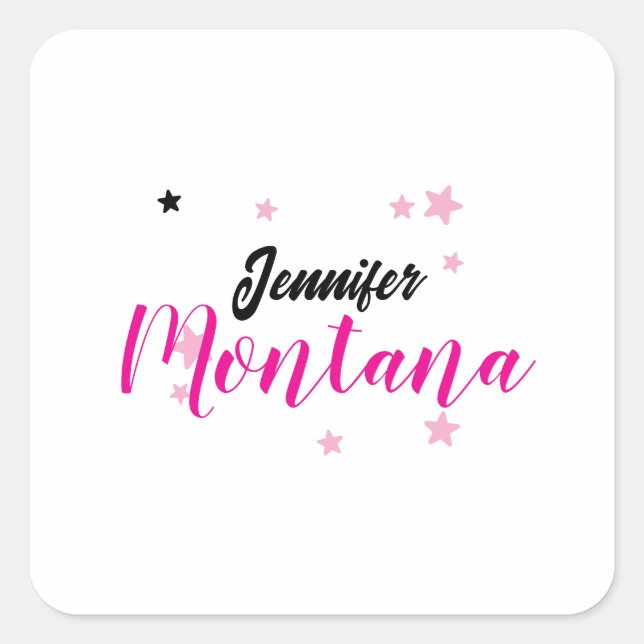 Professional elegant modern minimalist name square sticker (Front)