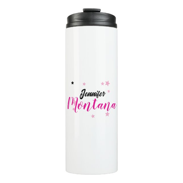 Professional elegant modern minimalist name thermal tumbler (Front)