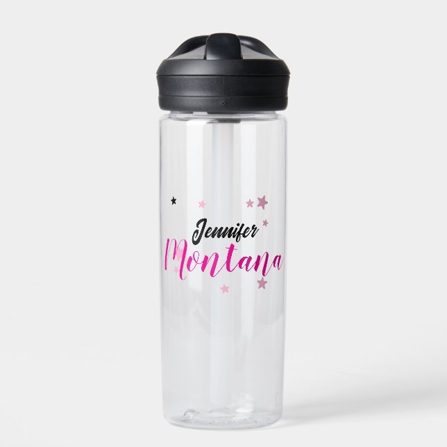 Professional elegant modern minimalist name water bottle (Front)