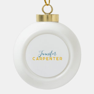 Professional elegant modern minimalist plain ceramic ball christmas ornament
