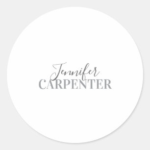 Professional elegant modern minimalist plain classic round sticker