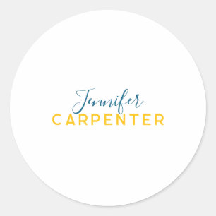 Professional elegant modern minimalist plain classic round sticker