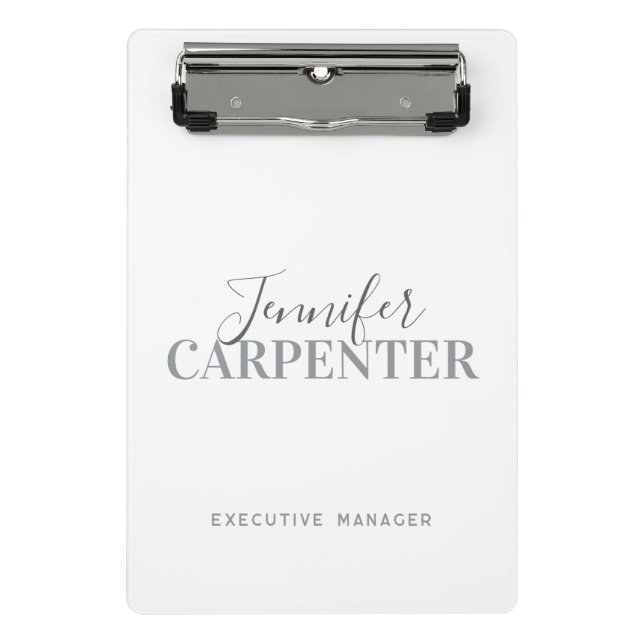 Professional elegant modern minimalist plain mini clipboard (Front)