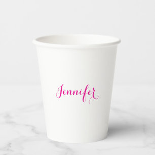 Professional elegant modern minimalist plain name paper cups