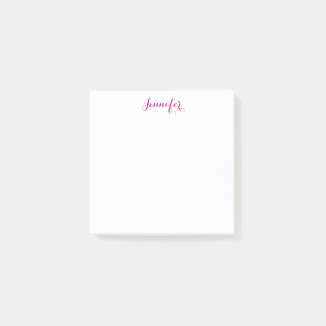 Professional elegant modern minimalist plain name post-it notes (Front)