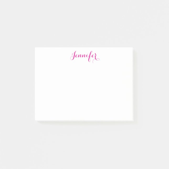 Professional elegant modern minimalist plain name post-it notes (Front)