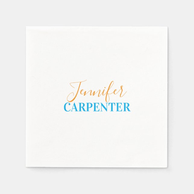 Professional elegant modern minimalist plain  napkin (Front)