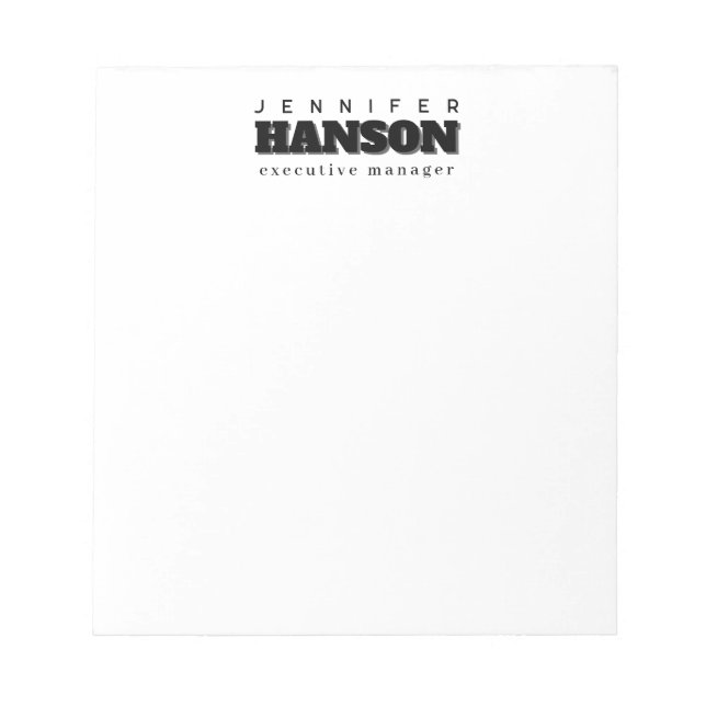Professional elegant modern minimalist plain notepad (Front)