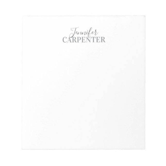Professional elegant modern minimalist plain  notepad (Front)