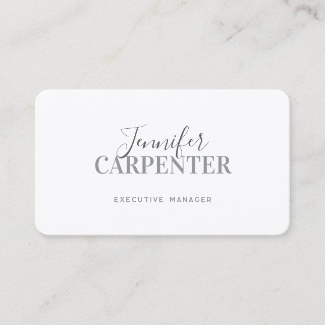 Professional elegant modern minimalist plain silk business card (Front)