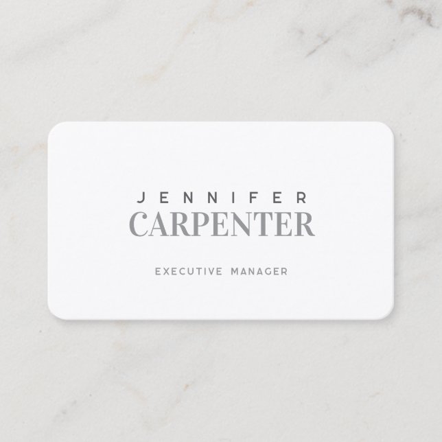 Professional elegant modern minimalist plain silk business card (Front)