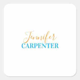 Professional elegant modern minimalist plain  square sticker