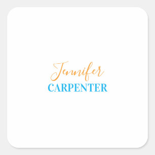 Professional elegant modern minimalist plain  square sticker