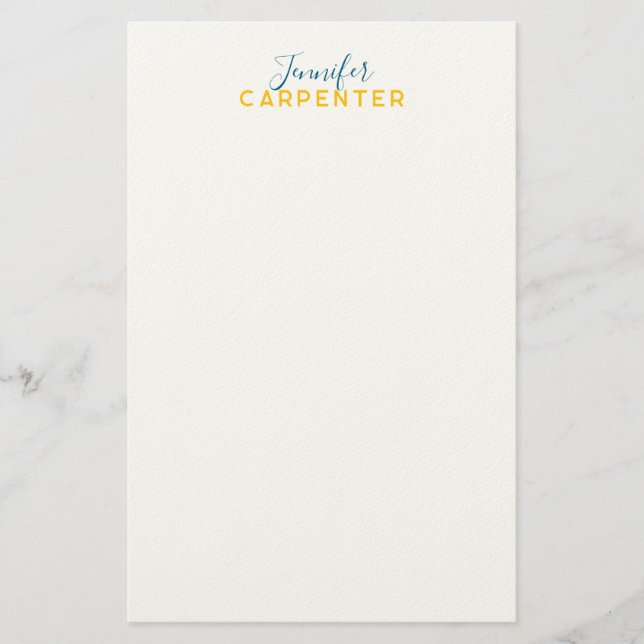 Professional elegant modern minimalist plain stationery (Front)