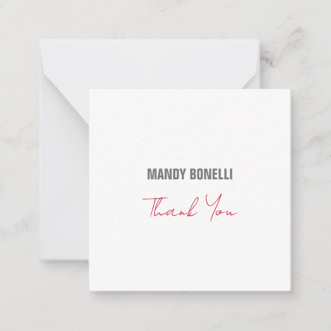 Professional elegant modern minimalist thank you card (Front)