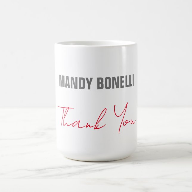Professional elegant modern minimalist thank you coffee mug (Center)
