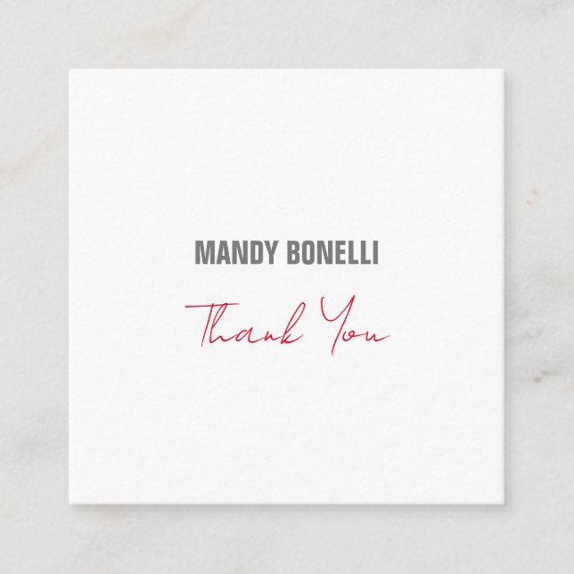 Professional elegant modern minimalist thank you enclosure card (Front)