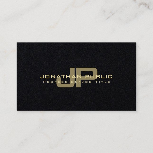 Professional Elegant Modern Monogram Plain Trendy Business Card (Front)