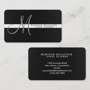 Professional Elegant Modern Monogram Wooden Business Card