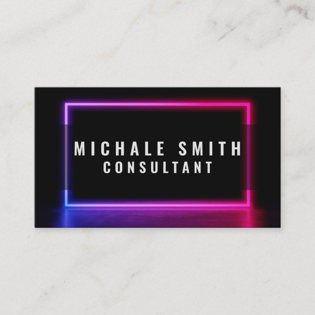 Professional Elegant Modern neon and luminous swir Business Card (Front)