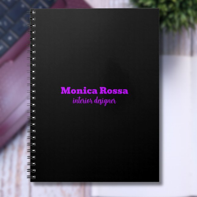 Professional Elegant Modern Neon Purple Black Notebook (Creator Uploaded)
