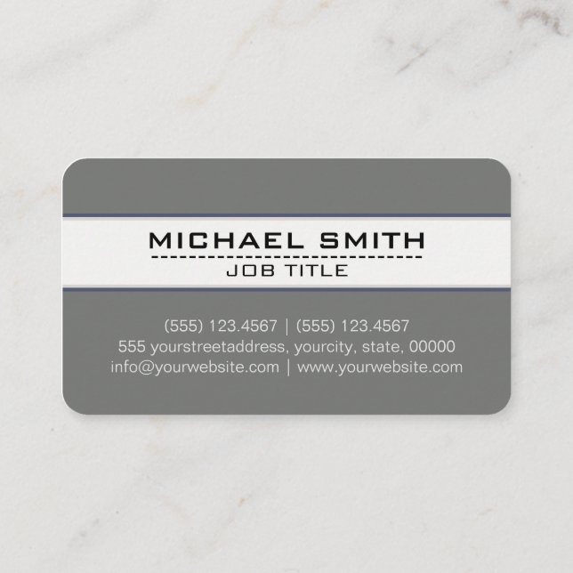 Professional Elegant Modern Nickel Minimalist Business Card (Back)