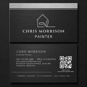 Professional Elegant Modern Painter QR Code Business Card
