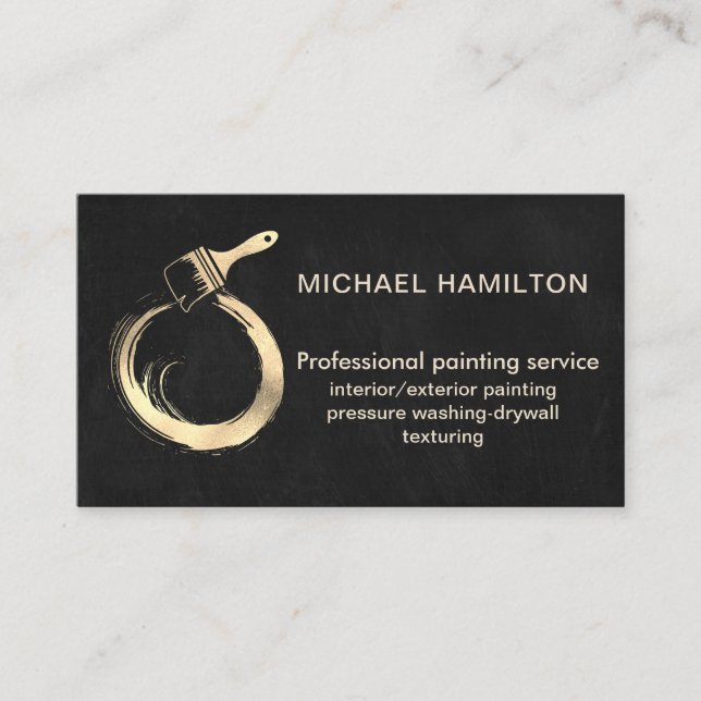 Professional elegant modern painting service busin business card (Front)