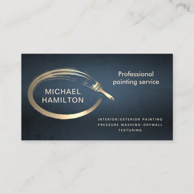 Professional elegant modern painting service  business card (Front)