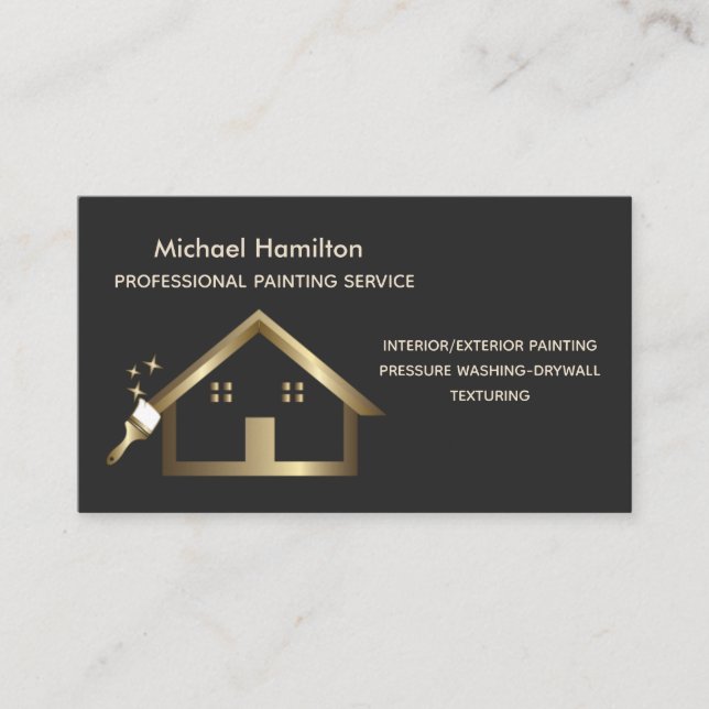 Professional elegant modern painting service business card (Front)