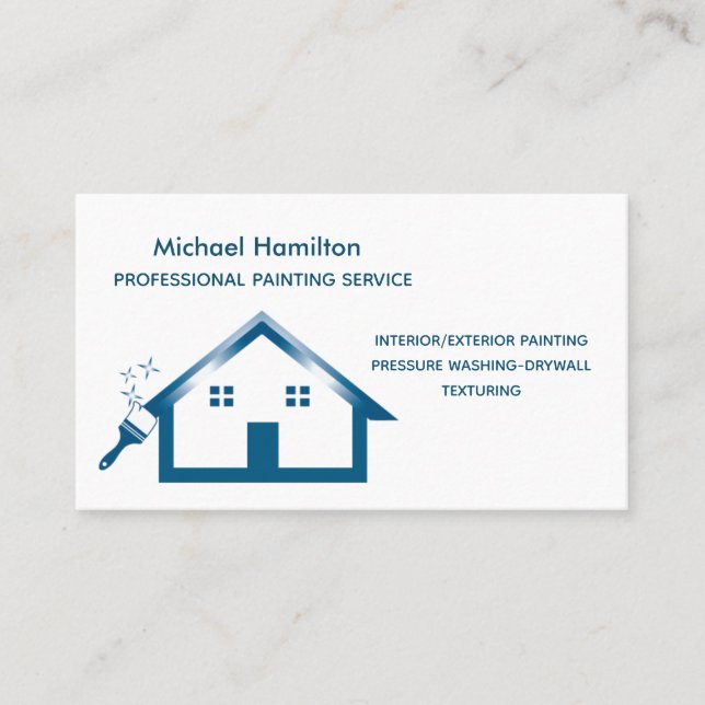 Professional elegant modern painting service business card (Front)